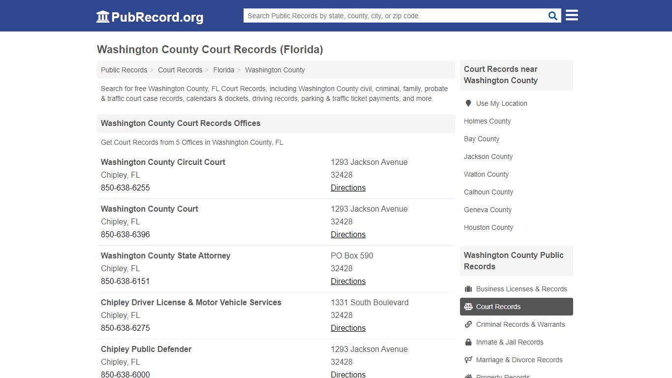 Free Washington County Court Records (Florida Court Records)